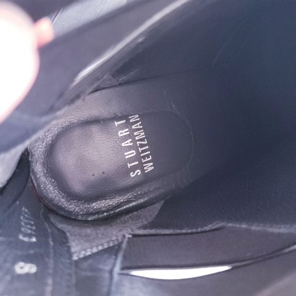 Stuart Weitzman Papoose Black Suede Booties - 8 - Picture 7 of 14